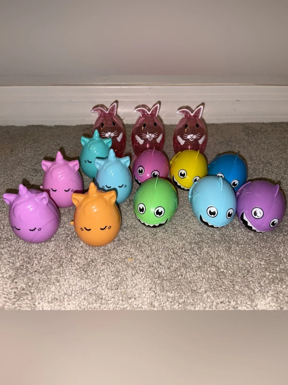 Target Pink & Blue Bunny Easter Baskets with Pastel Plastic Eggs and Toys